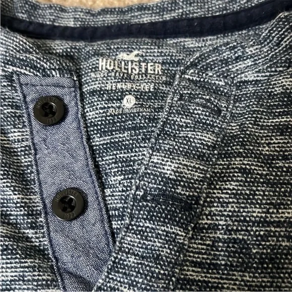 Hollister Men’s Shirt Navy Blue and Gray XL - Picture 5 of 6